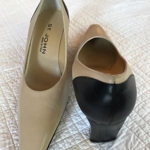 St. John’s pumps. Two tone taupe & black , size 8
